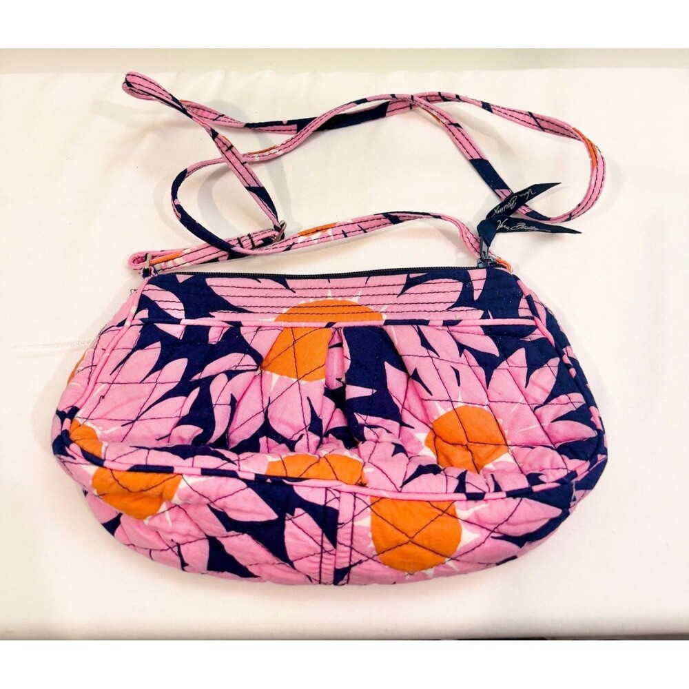 Vera Bradley Frannie Quilted Crossbody Bag in Loves Me Pink Daisy Print